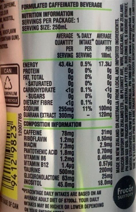 V Energy Drink SugarFree