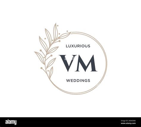 Carta De Iniciales De Vm Plantilla De Logotipos De Monograma De Boda