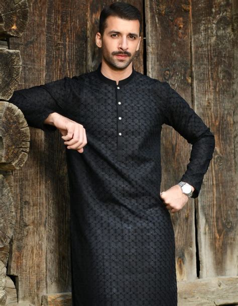 Black Blended Kurta Pajama Jjkp 45088