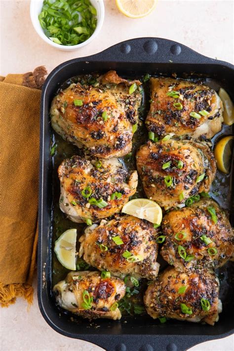 Crispy Garlic Butter Baked Chicken Thighs The Roasted Root