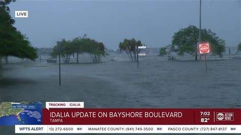 Hurricane Idalia Floods Tampa S Iconic Bayshore Boulevard Youtube