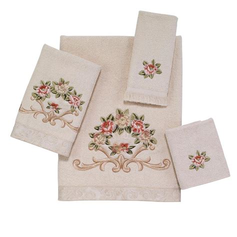 Avanti Linens Rosefan 4 Piece Bath Towel Set In Ivory 00541s Ivr The