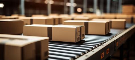 Seamless Movement Of Cardboard Box Packages On Conveyor Belt In Busy