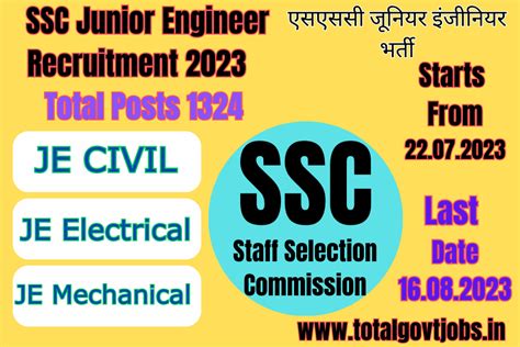 Ssc Junior Engineer Recruitment Apply Online Je Civil Je