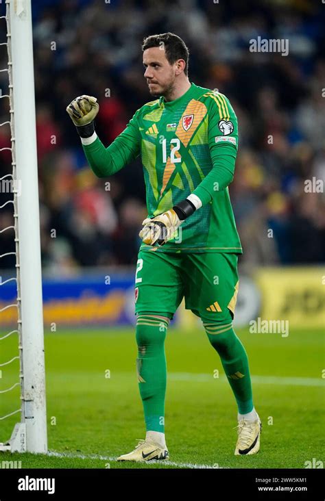 Wales Goalkeeper Danny Ward Celebrates At Full Time After The UEFA Euro