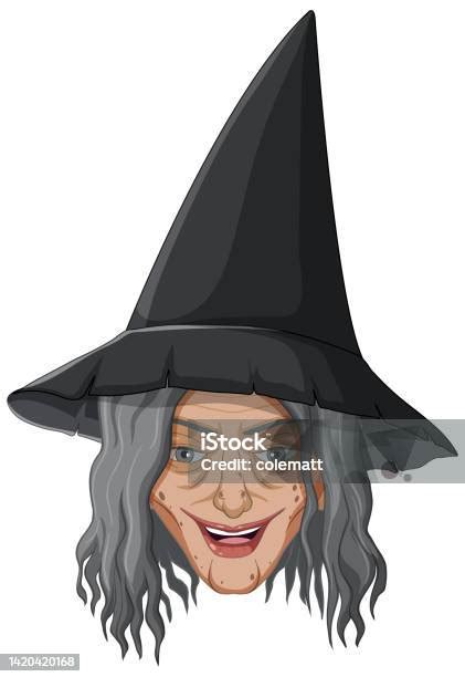 Wicked Old Witch Face On White Background Stock Illustration Download