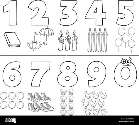 Cartoon Black And White Numbers