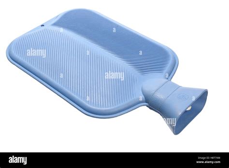 Blue Hot Water Bottle Close Up Isolated On White Background Model Release No Property Release