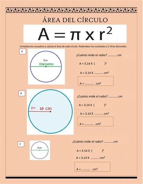 519418 Área Del Círculo Rmejillones Liveworksheets