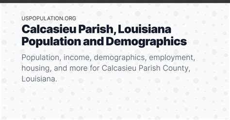 Calcasieu Parish, Louisiana Population | Income, Demographics ...