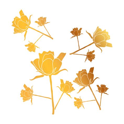 Golden Flower Ornament Vector Art Png Golden Flower Ornament Painting