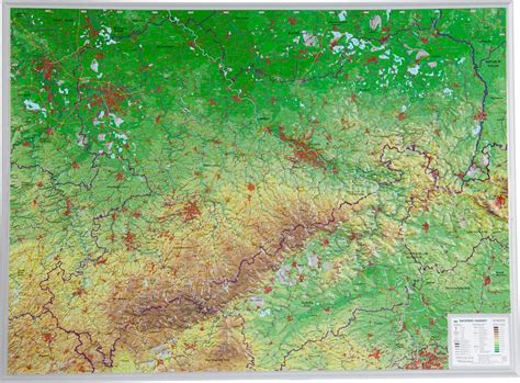 D Reliefkarte Sachsen Klein Georelief Vertriebs Gbr Dresden