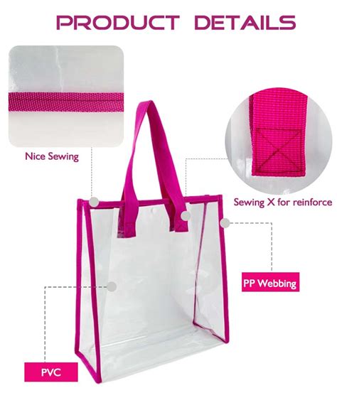 Oem Wholesale Customize Stylish Clear Pvc Tote Bags With Handles