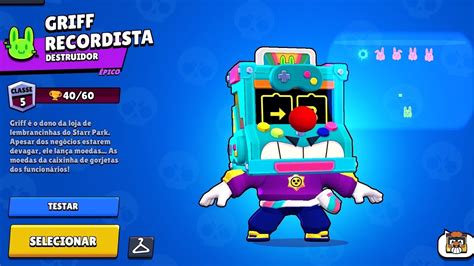 Brawl Stars Joguei A Skin Do Griff Recordista Youtube