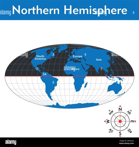 Northern Hemisphere, globe, vector illustration Stock Vector Image ...