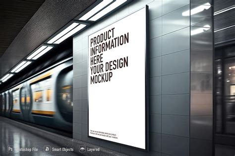 Premium Psd Mockup Banner In The Subway