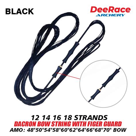 Deerace Archery Accessory Dacron B Bow String Black With Finger Guard