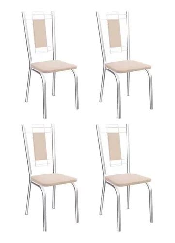Kit 4 Cadeiras Cozinha Florença 4c005 Aço 4 Uni Cromada nude Parcelamento sem juros