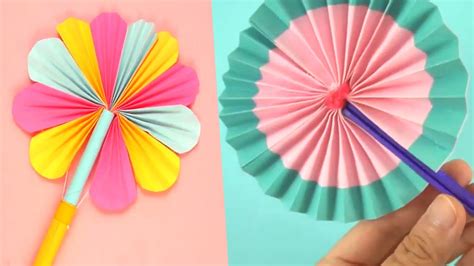 2 Easy Paper Fans DIY Magic Hand Fan Origami Fan Paper Craft