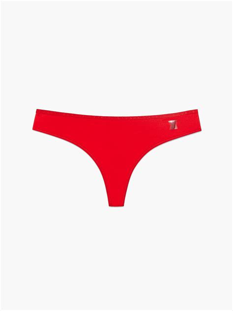 Core Microfiber Thong Knickers In Red Savage X Fenty Uk United Kingdom