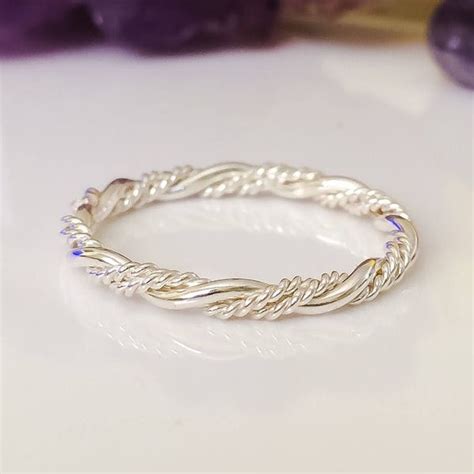 Silver Braided Ring Etsy