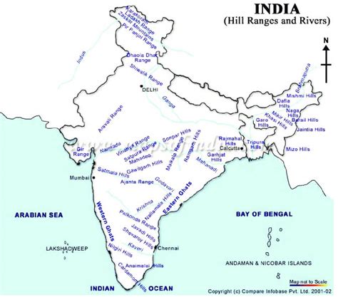 Map of India with hills and ranges. | Download Scientific Diagram