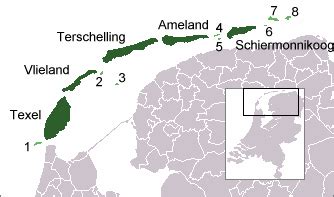 Waddeneilanden Nederland Kaart Kaart