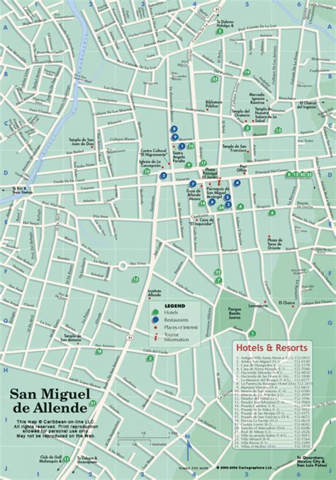 Map of San Miguel de Allende, Mexico