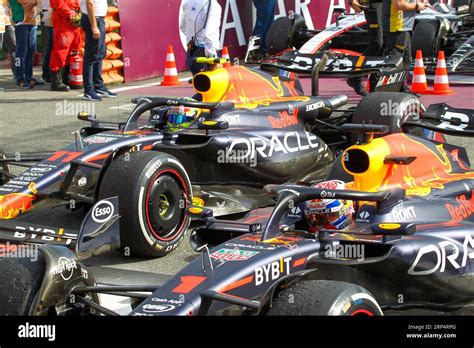 Max Verstappen NED Redbull Racing RB19 And Sergio Perez MEX Redbull