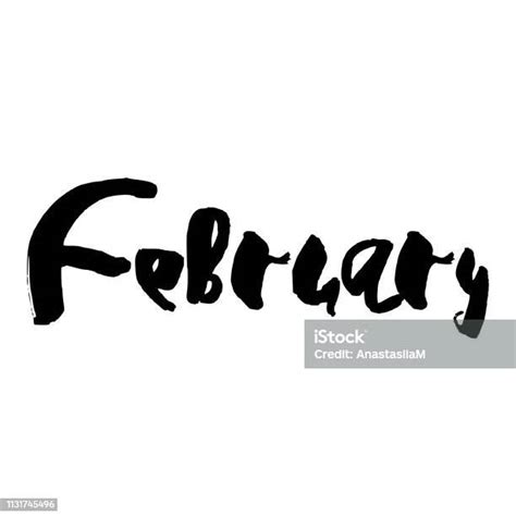 Hand Drawn Lettering Element Months Set Vector Stock Illustration