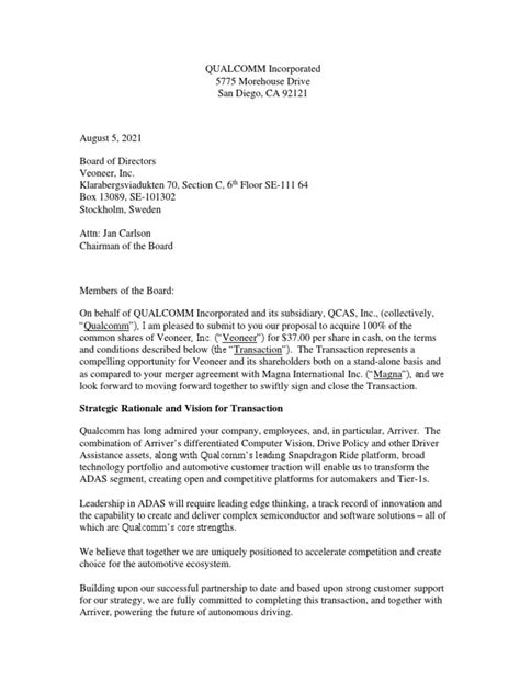 Letter From Cristiano Amon President And Ceo Of Qualcomm Incorporated