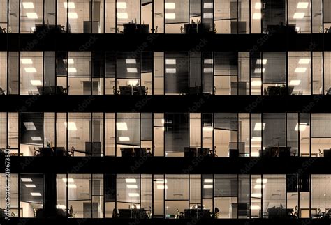 Office building at night Stock Photo | Adobe Stock