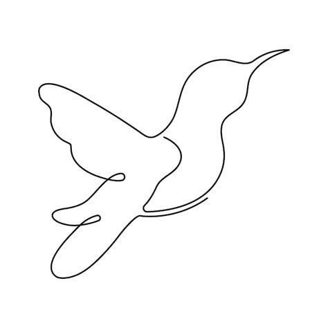 Premium Vector Continuous Singleline Art Of Hummingbird Flying Bird