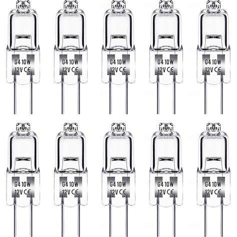 10pcs G4 10w Halogen Bulb 12v Kitchen Hood Bulb Warm White 3000k For Bedroom Bathroom Cabinet