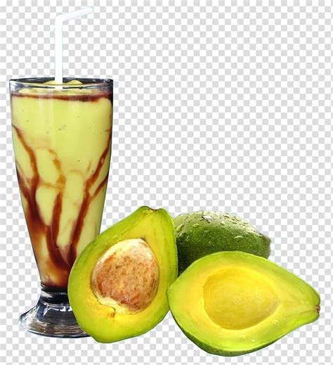 Sliced Avocado Beside A Glass Of Avocado Smoothie Illustration Juice