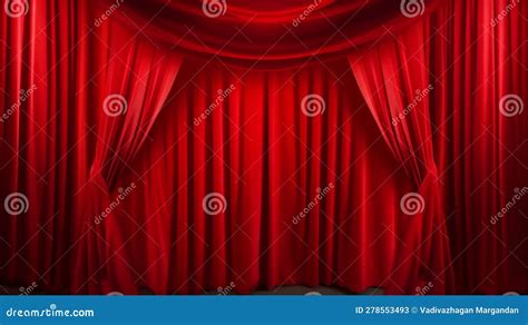 Red Curtain Theater Background Stock Illustration - Illustration of ...