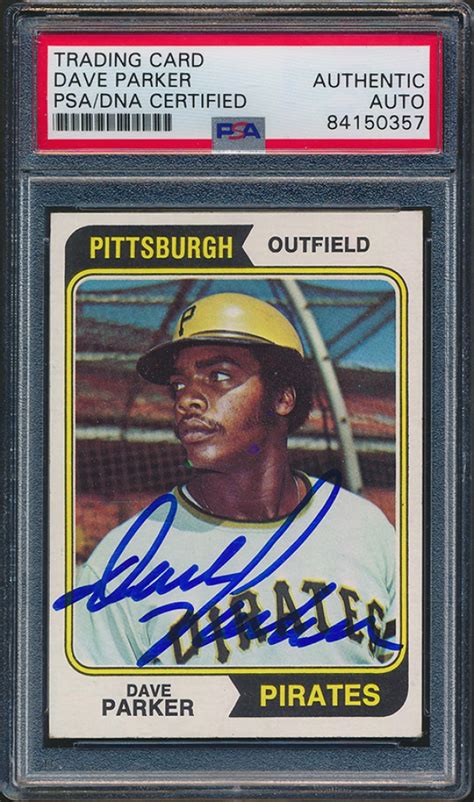 Dave Parker Signed 1974 Topps 252 Rc Psa Encapsulated Pristine Auction