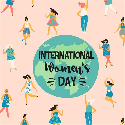 International Womens Day Vector Illustration With Dancing Women