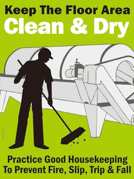 Keep The Floor Area Clean And Dry Safety Poster Shop