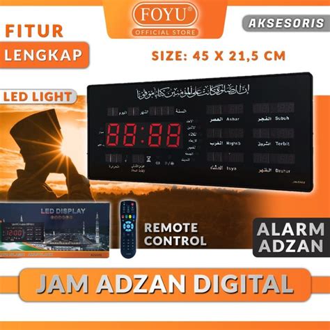 Jam Adzan Digital Led Display Dinding Masjid Otomatis Jadwal Sholat