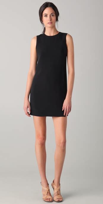 Lyst Vince Sleeveless Shift Dress In Black