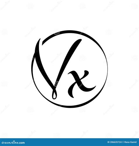 Initial Vx Letter Logo Design Vector Template Abstract Script Letter Vx Logo Vector Stock