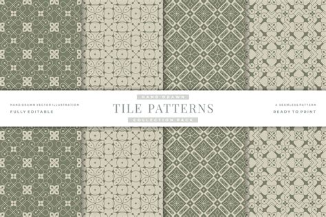 green tile seamless patterns collection 23233931 Vector Art at Vecteezy