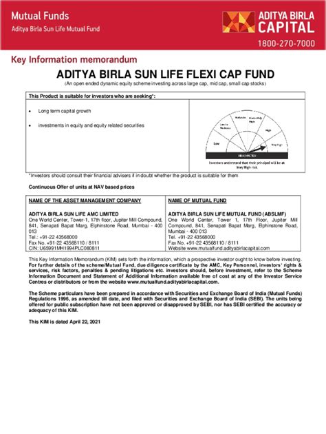 Fillable Online Aditya Birla Sun Life Flexi Cap FundBSL Flexi Cap Fund