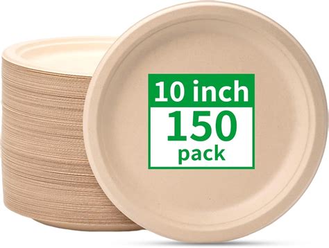 Amazon Green Earth 100 Compostable Paper Plates Natural Bagasse