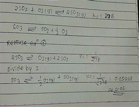 Given That The Equilibrium Constant For The Reaction So G O G