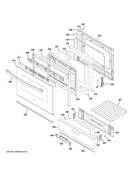 Assembly View For Door And Drawer Parts Jgbs66rek3ss