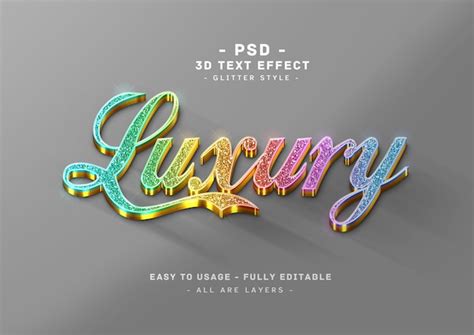 Effet De Texte Scintillant Couleurs D Style Dor Psd Premium