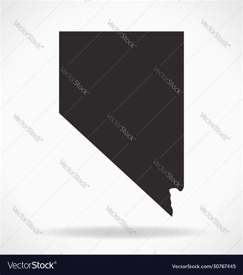 Nevada Nv State Map Shape Simplified Royalty Free Vector