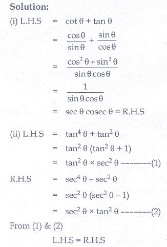 Exercise Trigonometric Identities Problem Questions With Answer